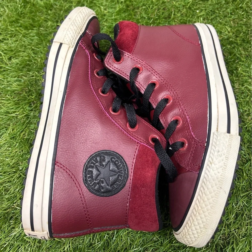 Converse Chuck Taylor All Star Street‎ Boot Kids Size 4.5 Burgundy Leather Good